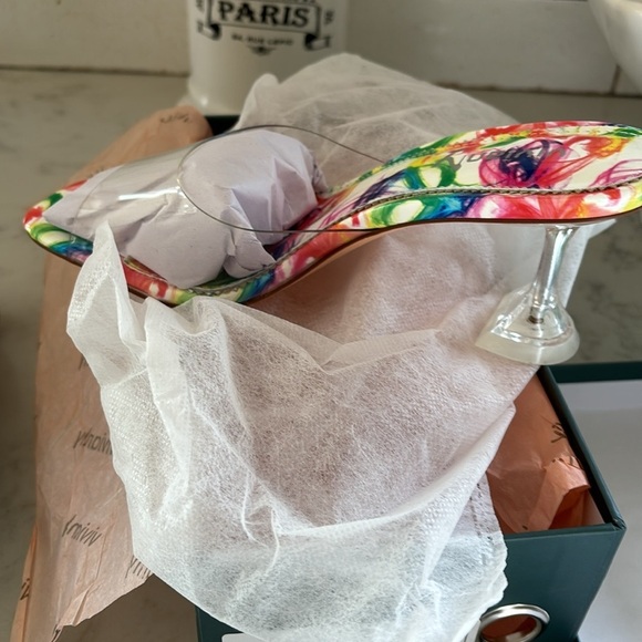 Clear Heels Sandals Transparent Stiletto Heel Backless Peep Toe Slip new - Picture 9 of 9